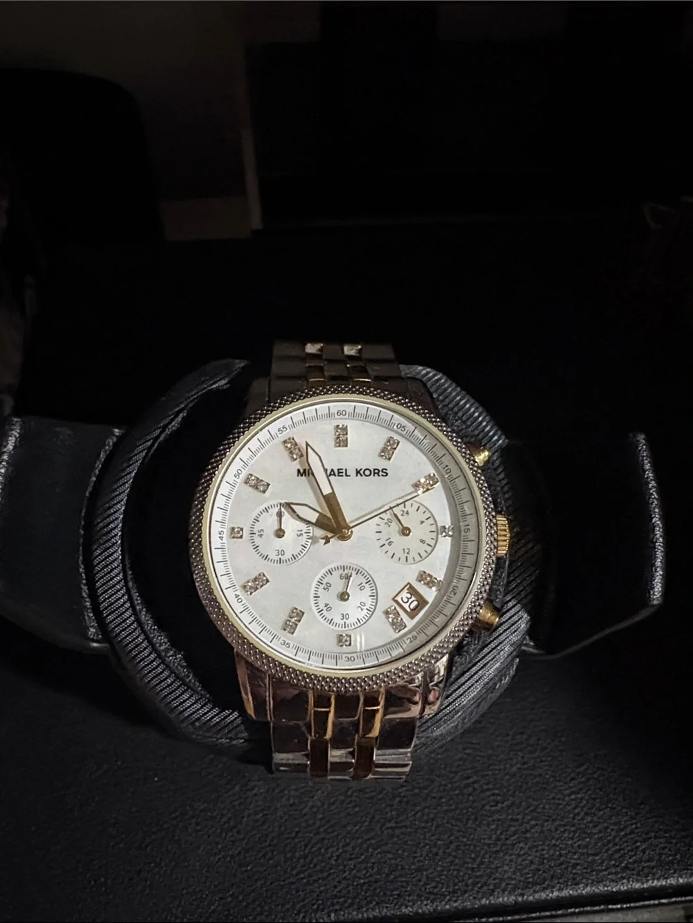 Michael Kors Gold and White Men's Bracelet Watch